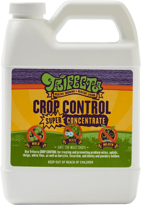 Trifecta Crop Control Super Concentrate All-in-One Natural Pesticide, Fungicide, Miticide, Insecticide, Help Defeat Spider Mites, Powdery Mildew, Botrytis, Mold, and More on Plants 4 OZ