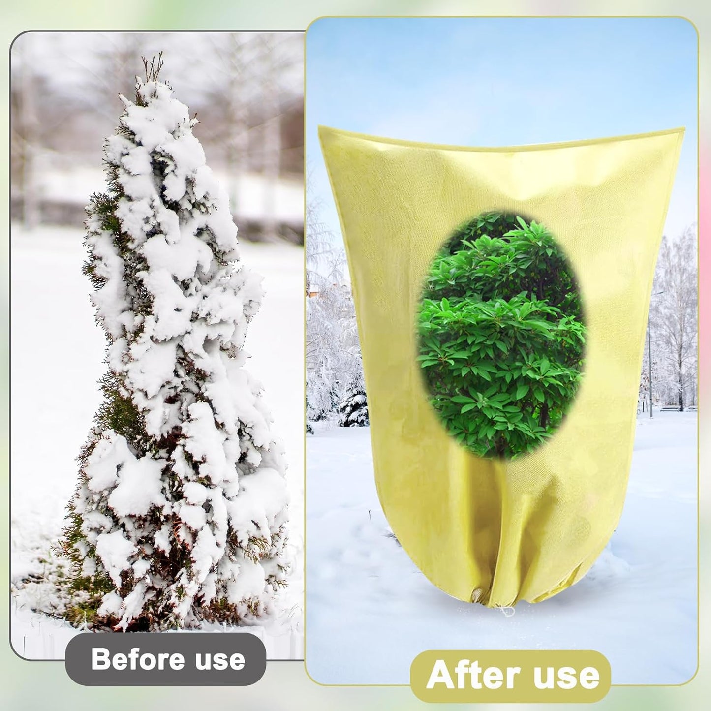 DQS 3 Pack Plant Covers Freeze Protection, 23.6" x 31.4" Winter Frost Protection Blankets Frost Cloth,Suitable for Outdoor Winter Frost, Cold Weather, shrubs, Trees, Jackets, and coverings