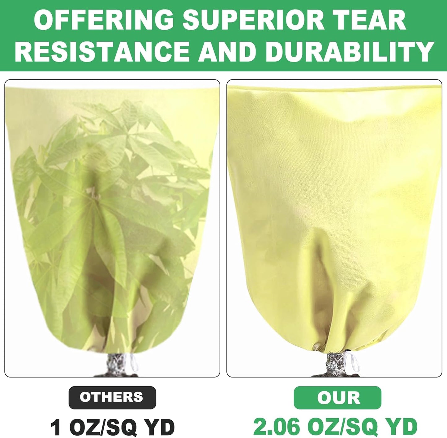 Winter Tree Covers Freeze Protection, 2 Pack 70.8" X 82.6" Plant Covers for Winter Cold Weather Frost Cloths for Outdoor Plants Fruit Tree with Zipper Drawstring, Shrubs Trees Jacket Covers